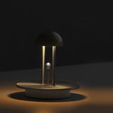 Cordless Nickel Jingle Table Lamp with Infrared Wave Sensor and Warm Ambient LED Light
