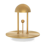 Cordless Nickel Jingle Table Lamp with Infrared Wave Sensor and Warm Ambient LED Light