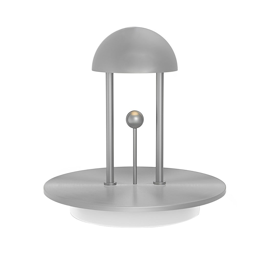 Cordless Nickel Jingle Table Lamp with Infrared Wave Sensor and Warm Ambient LED Light