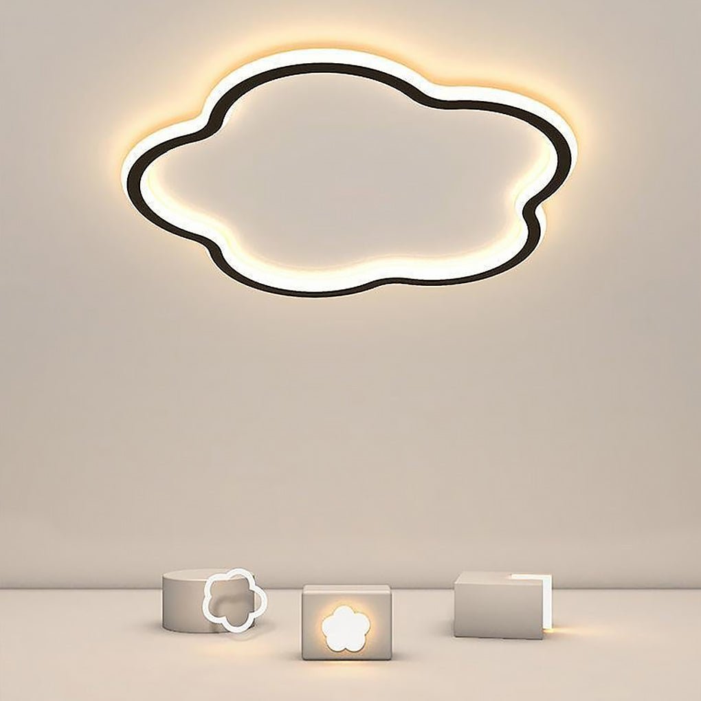 Modern Cloud Shaped LED Flush Mount Ceiling Light for Bedroom and Living Room 16 Inch
