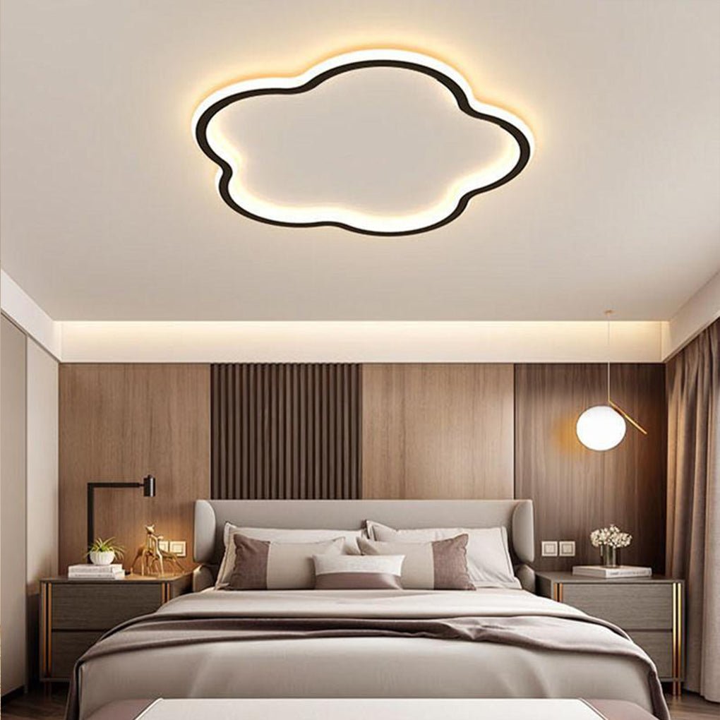 Modern Cloud Shaped LED Flush Mount Ceiling Light for Bedroom and Living Room 16 Inch
