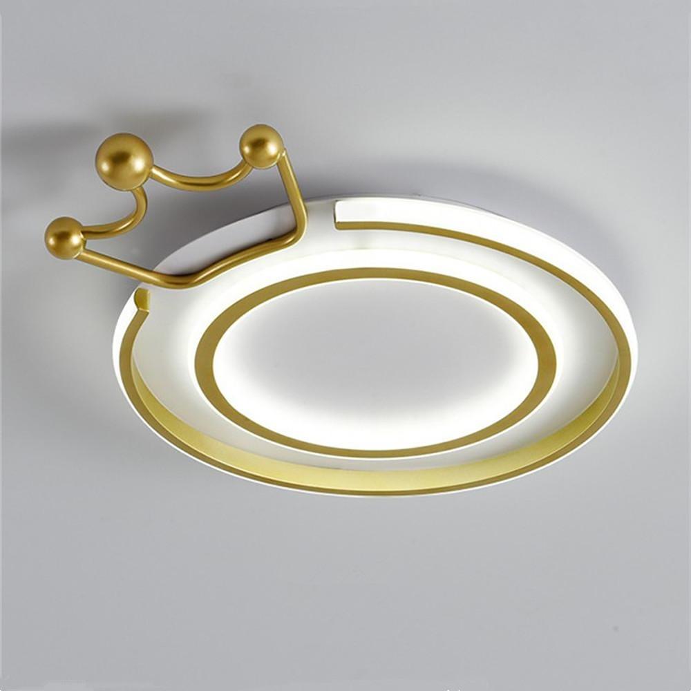 Modern Geometric Crown Circle LED Flush Mount Ceiling Light for Living Room Bedroom