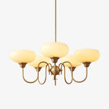 Creamy Persimmon Glass Chandelier Mid Century Modern Multi Light Ceiling Fixture