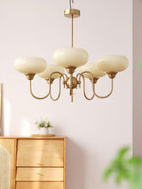 Creamy Persimmon Glass Chandelier Mid Century Modern Multi Light Ceiling Fixture