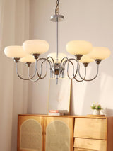 Creamy Persimmon Glass Chandelier Mid Century Modern Multi Light Ceiling Fixture