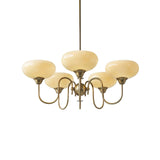 Creamy Persimmon Glass Chandelier Mid Century Modern Multi Light Ceiling Fixture
