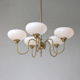 Creamy Persimmon Glass Chandelier Mid Century Modern Multi Light Ceiling Fixture