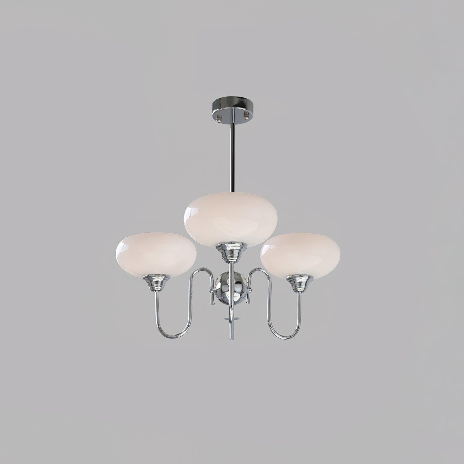 Creamy Persimmon Glass Chandelier Mid Century Modern Multi Light Ceiling Fixture