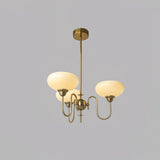 Creamy Persimmon Glass Chandelier Mid Century Modern Multi Light Ceiling Fixture