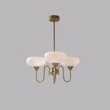 Creamy Persimmon Glass Chandelier Mid Century Modern Multi Light Ceiling Fixture