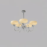 Creamy Persimmon Glass Chandelier Mid Century Modern Multi Light Ceiling Fixture