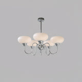Creamy Persimmon Glass Chandelier Mid Century Modern Multi Light Ceiling Fixture