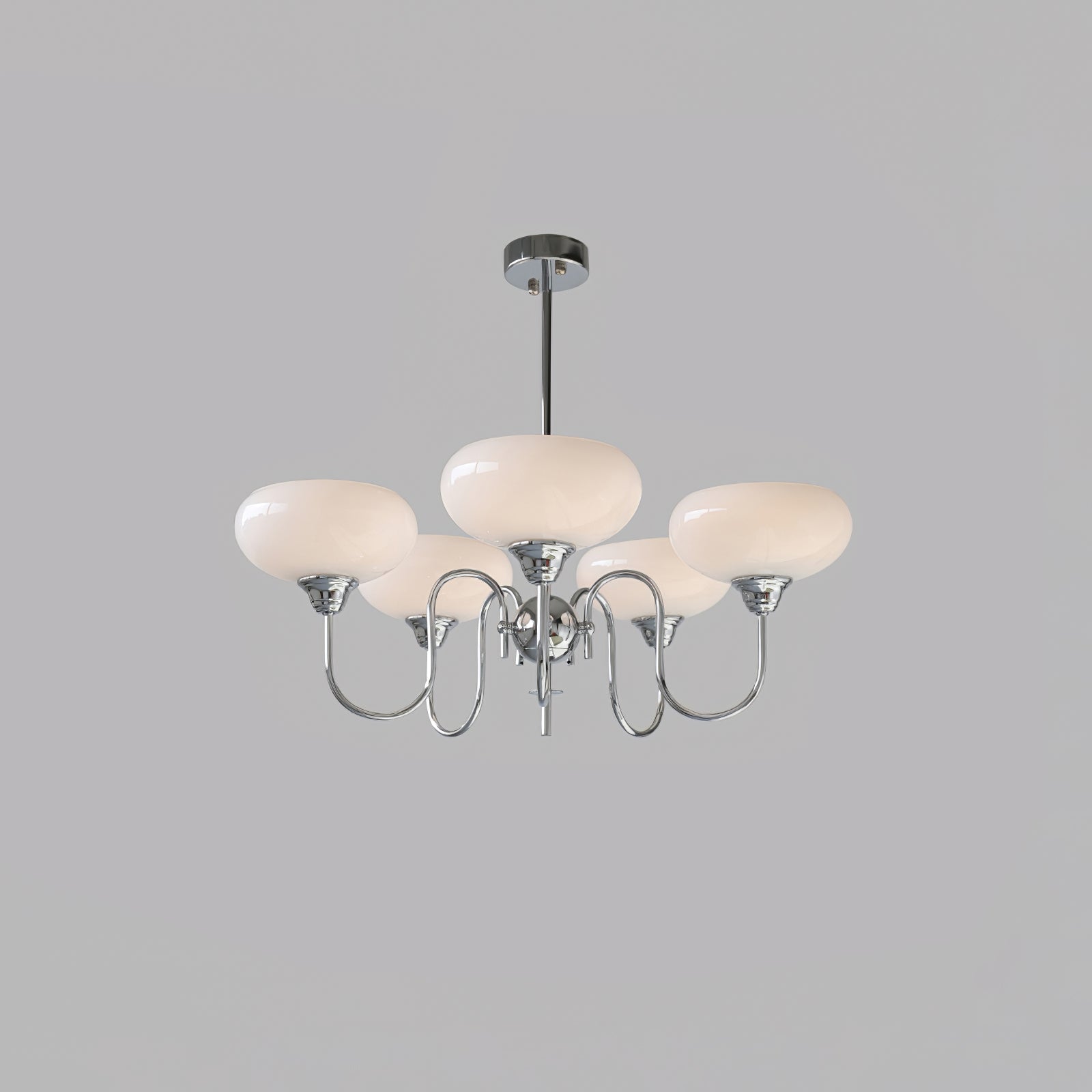 Creamy Persimmon Glass Chandelier Mid Century Modern Multi Light Ceiling Fixture