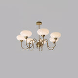 Creamy Persimmon Glass Chandelier Mid Century Modern Multi Light Ceiling Fixture