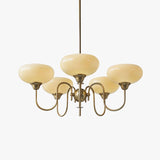 Creamy Persimmon Glass Chandelier Mid Century Modern Multi Light Ceiling Fixture