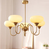 Creamy Persimmon Glass Chandelier Mid Century Modern Multi Light Ceiling Fixture