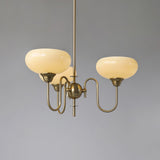 Creamy Persimmon Glass Chandelier Mid Century Modern Multi Light Ceiling Fixture