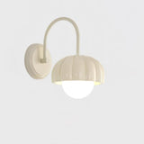 Creamy White Pumpkin Shape Resin Wall Sconce Interior Wall Mounted Light