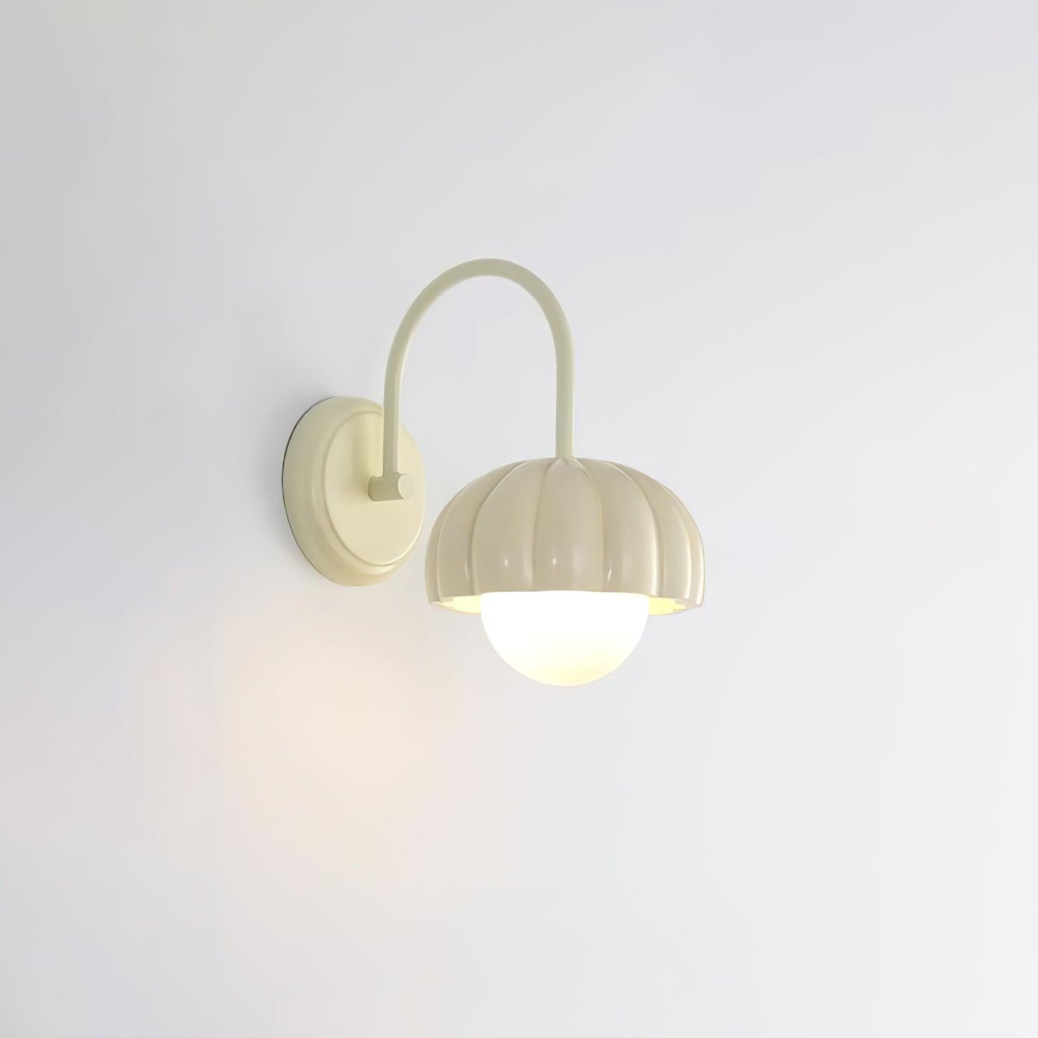 Creamy White Pumpkin Shape Resin Wall Sconce Interior Wall Mounted Light