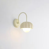 Creamy White Pumpkin Shape Resin Wall Sconce Interior Wall Mounted Light