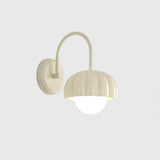 Creamy White Pumpkin Shape Resin Wall Sconce Interior Wall Mounted Light