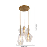 Creative 3 Light Glass LED Pendant Light Fixture Retro Kitchen Island Chandelier for Dining Room