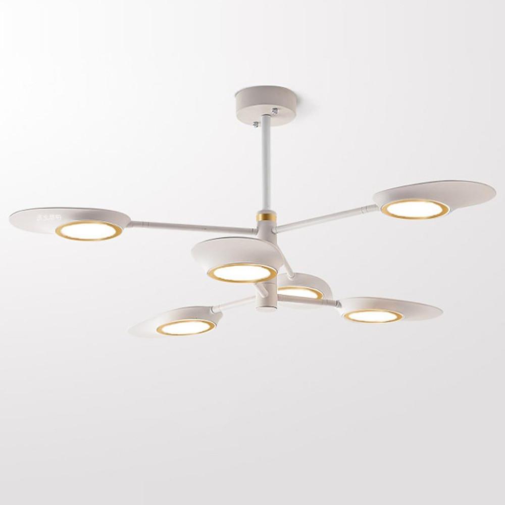 Creative 6 Light Adjustable LED Chandelier Modern Metal Ceiling Light Fixture for Dining Room