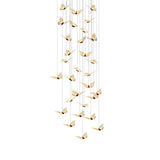 Creative Butterfly LED Staircase Chandelier Modern Long High Ceiling Pendant Light