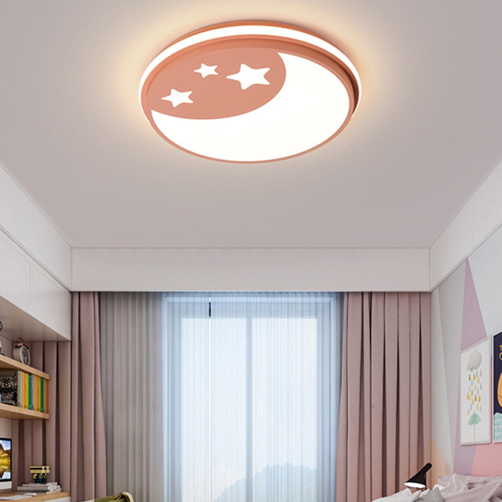 Modern Round Cartoon Pattern LED Ceiling Light for Kids Bedroom and Nursery