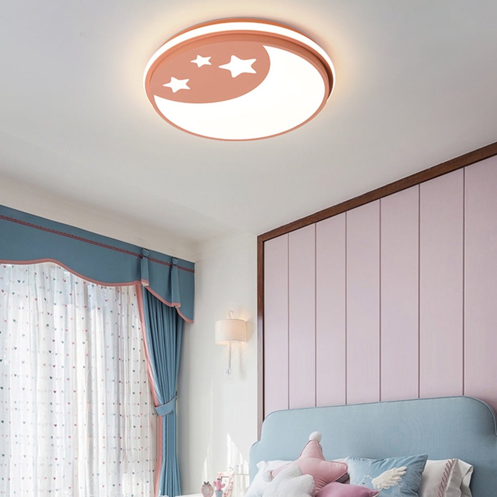 Modern Round Cartoon Pattern LED Ceiling Light for Kids Bedroom and Nursery