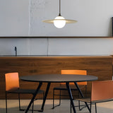 Creative Circular LED Hanging Lamp Contemporary Matte Black and White Kitchen Island Lighting