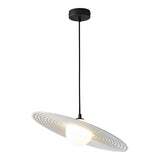 Creative Circular LED Hanging Lamp Contemporary Matte Black and White Kitchen Island Lighting