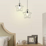 Creative Geometric Star Metal Pendant Light Modern Industrial LED Ceiling Fixture for Home