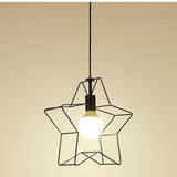 Creative Geometric Star Metal Pendant Light Modern Industrial LED Ceiling Fixture for Home