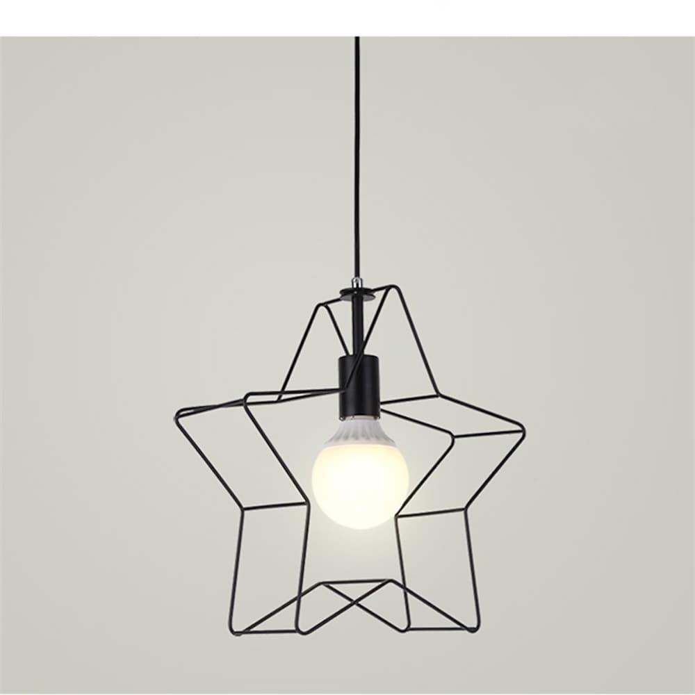 Creative Geometric Star Metal Pendant Light Modern Industrial LED Ceiling Fixture for Home