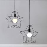 Creative Geometric Star Metal Pendant Light Modern Industrial LED Ceiling Fixture for Home