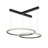 Creative Modern LED Ring Pendant Light with Three Step Dimming and Adjustable Height for Living Room
