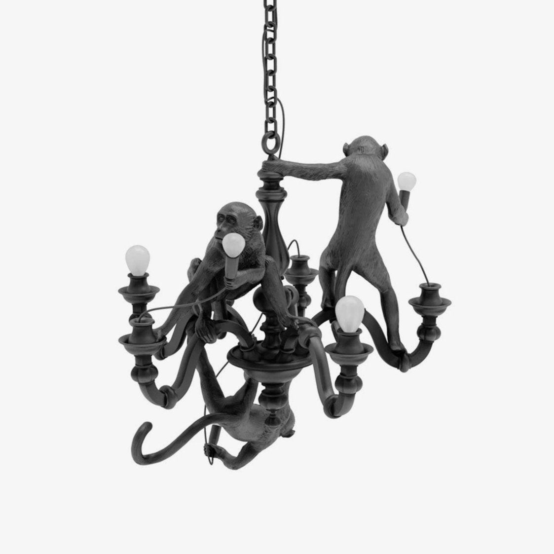 Creative Monkey Resin Pendant Light Modern Animal Themed Chandelier for Playful Interior Decor