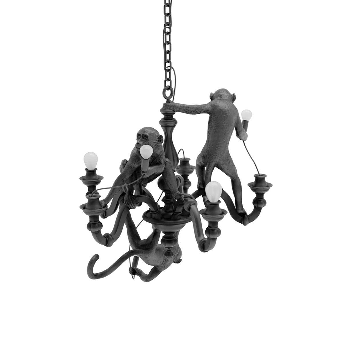 Creative Monkey Resin Pendant Light Modern Animal Themed Chandelier for Playful Interior Decor