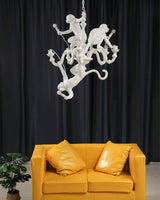 Creative Monkey Resin Pendant Light Modern Animal Themed Chandelier for Playful Interior Decor