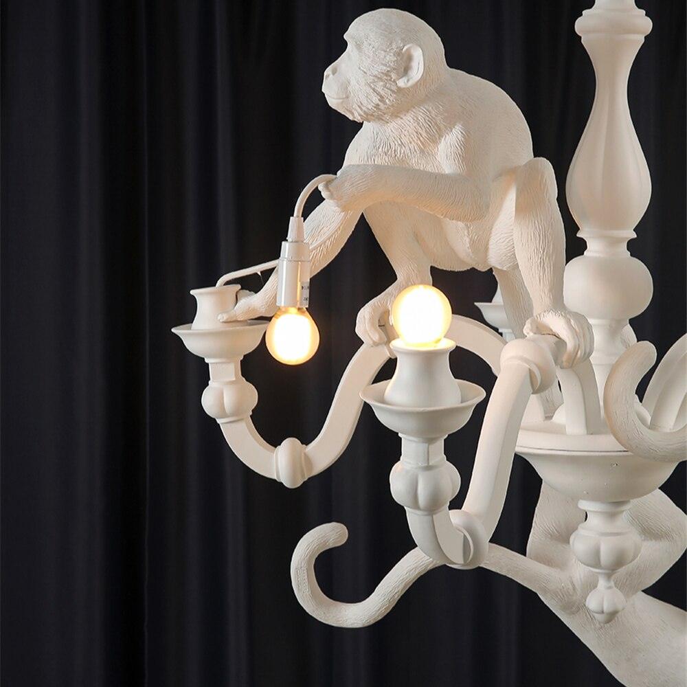 Creative Monkey Resin Pendant Light Modern Animal Themed Chandelier for Playful Interior Decor