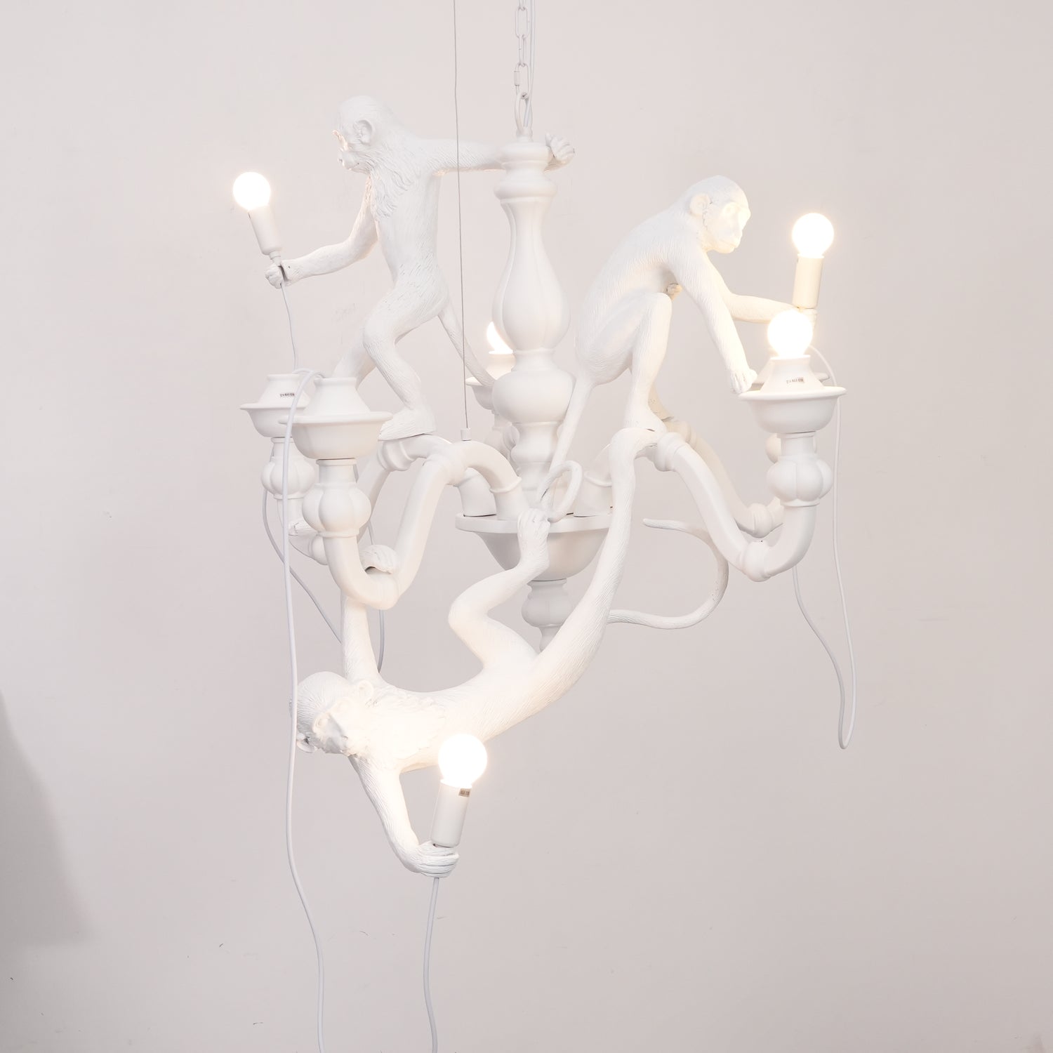 Creative Monkey Resin Pendant Light Modern Animal Themed Chandelier for Playful Interior Decor