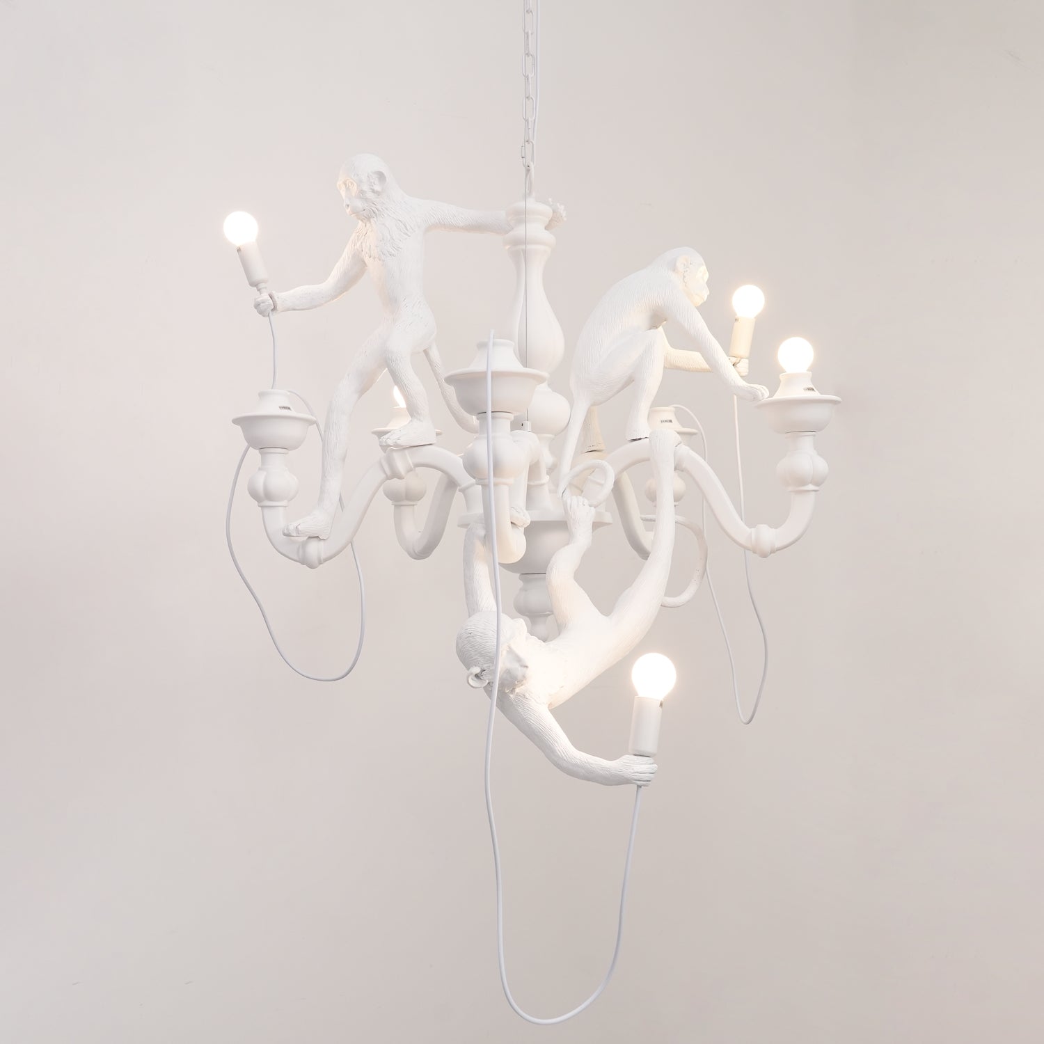 Creative Monkey Resin Pendant Light Modern Animal Themed Chandelier for Playful Interior Decor