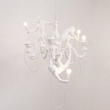 Creative Monkey Resin Pendant Light Modern Animal Themed Chandelier for Playful Interior Decor