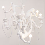 Creative Monkey Resin Pendant Light Modern Animal Themed Chandelier for Playful Interior Decor
