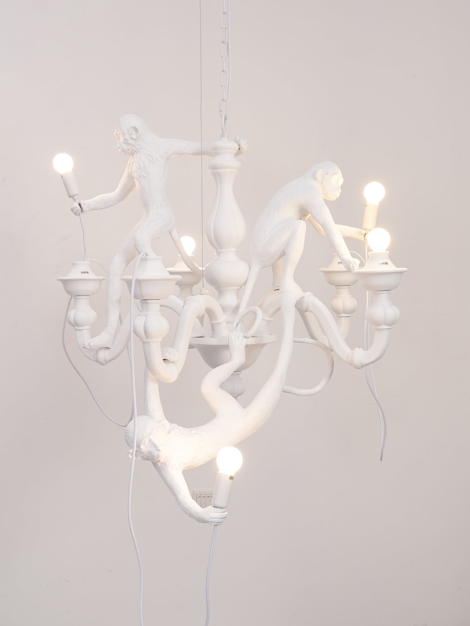 Creative Monkey Resin Pendant Light Modern Animal Themed Chandelier for Playful Interior Decor
