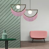 Creative Pink Tassel Chandelier Elegant Nordic LED Pendant Lighting for Modern Bedroom Decor