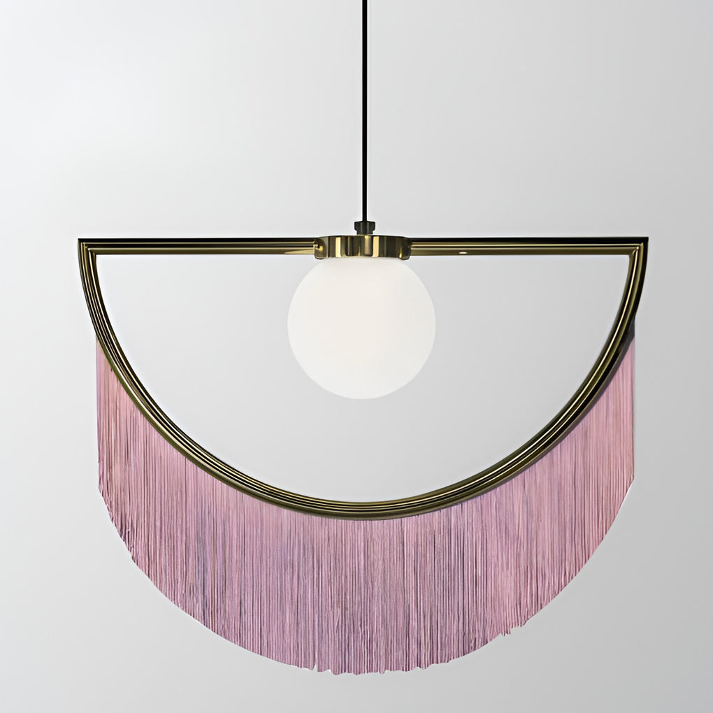 Creative Pink Tassel Chandelier Elegant Nordic LED Pendant Lighting for Modern Bedroom Decor