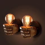 Creative Resin Fist Shaped Wall Sconce Retro Industrial Style Indoor Lighting Fixture