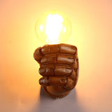 Creative Resin Fist Shaped Wall Sconce Retro Industrial Style Indoor Lighting Fixture
